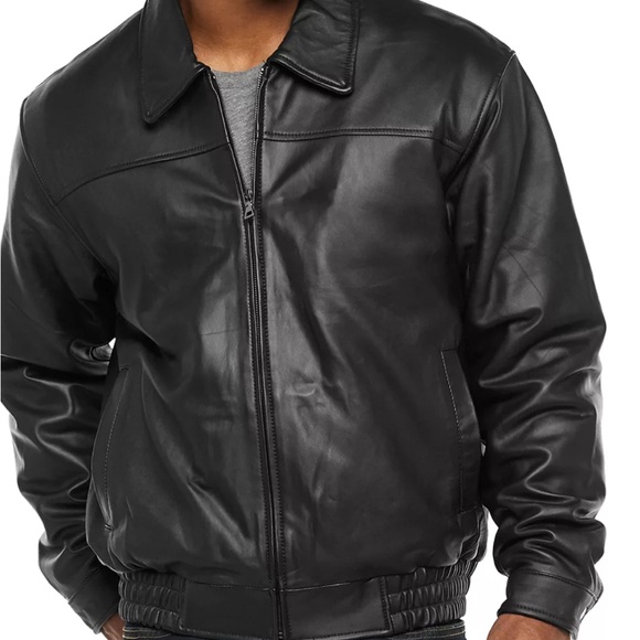 croft & barrow Other - Croft & Barrow Men's XXLT Black Leather Bomber Jacket